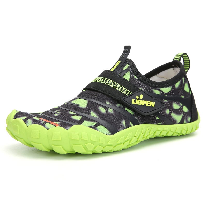 UBFEN Water Shoes for Kids Boys Girls Aqua Socks Barefoot Beach Sports Swim Pool Quick Dry Lightweight Toddler Little Big Kid A Green 4 Big Kid - Image 2
